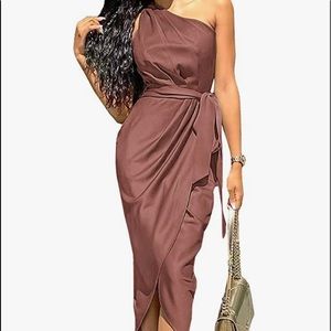 Satin cocktail dress.